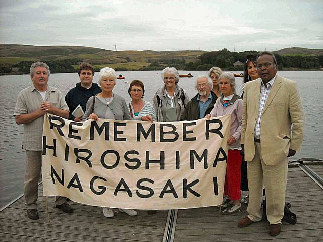 Peace Group members at Hollingworth Lake on Thursday 6 August.