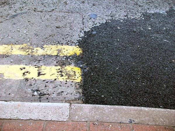 The joining of the new road surface at Shore Road.