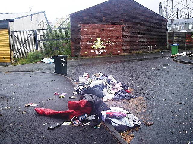 Disgusting flytipped rubbish on Sparthbottoms Road.