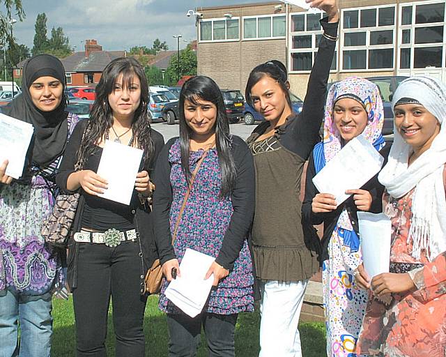 Mariya Tabassum 13A*-C, Fadwa Salman 10A*-C (joined us from Iraq in year 9), Samaira Younis 14 A*-C, Wardah Azim 15 A*-C, Nafisa Kazmi 11 A-C and Ruzina Parveen 11 A-C. These 6 friends were inseparable in school and waited outside until everyone had arrived before they went in together for their results and what superb results they all gained!