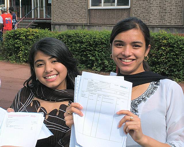 Sidra Qayuum 13 A*-C and Hina Rehmatullah 10 A*-C both arrived in year 9 from Pakistan speaking very little English