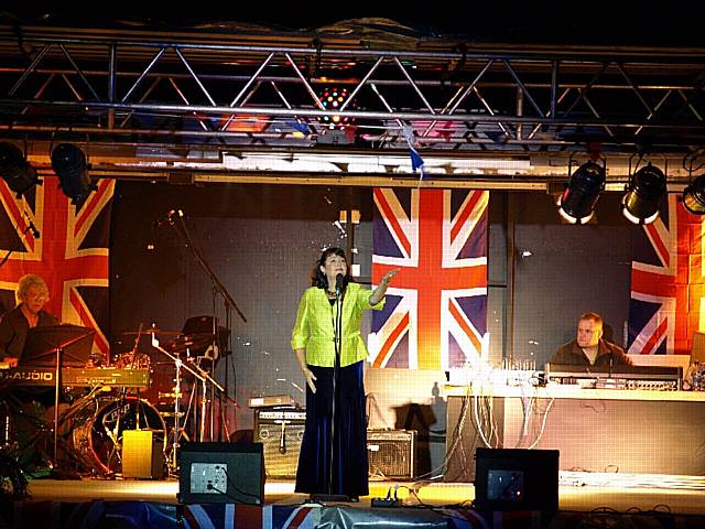 Freda Farnworth on stage at the Pennine Proms at Soccer Village.