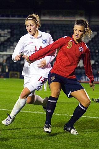 England v Norway women's U19 football at Spotland