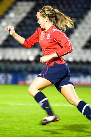 England v Norway women's U19 football at Spotland