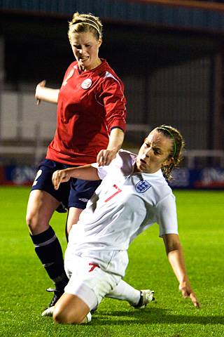 England v Norway women's U19 football at Spotland