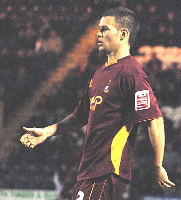 Former Dale defender Simon Ramsden, now in Bradford colours.