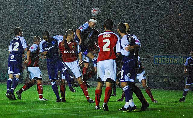 Craig Dawson rises highest from a Dale corner.