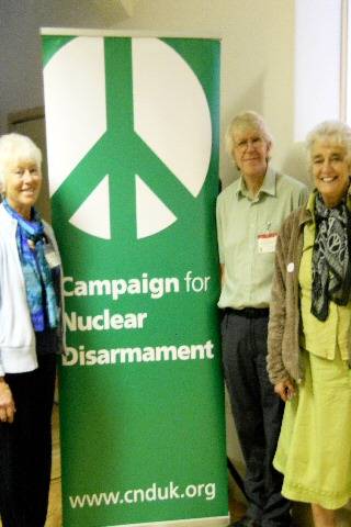 Philip Gilligan, Pat Sanchez and Rae Street at the CND Conference on 10 October 2010.