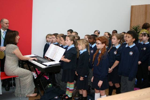 Children from Our Lady and St Paul’s RC Primary School choir sang a selection of songs