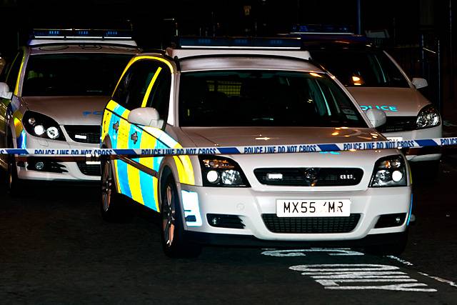 Police corden in Town Hall Square