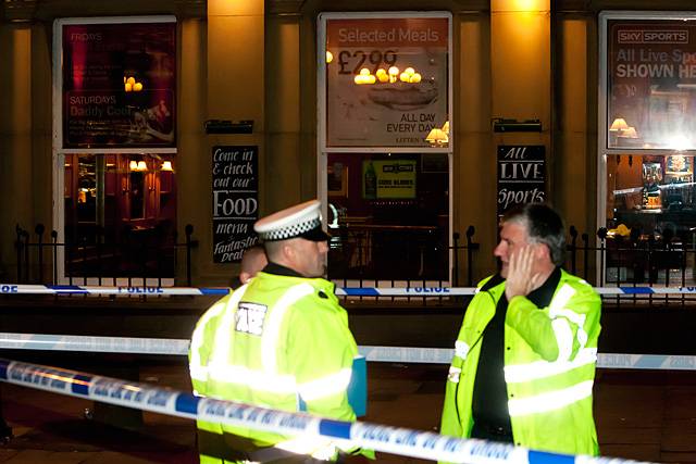 Police corden outside the Litten Tree Town Hall Square