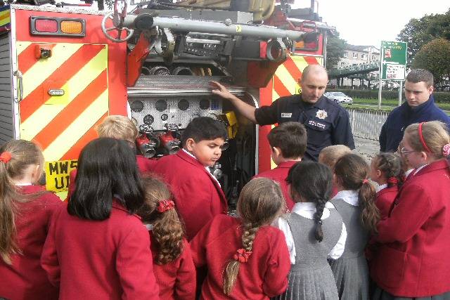 Pupils at Beech House School were visited by the fire service