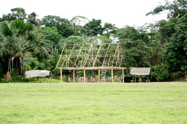 This is the Boathouse Kiefer and his team had begun to construct. They put up the huge supporting beams, and the rest was done by the villagers