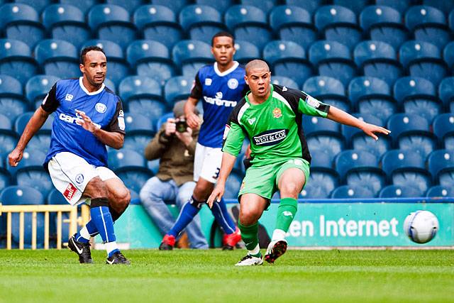 Rochdale 3 - 2 Dagenham and Redbridge<br />
Chris O'Grady outwits Philip Ifil