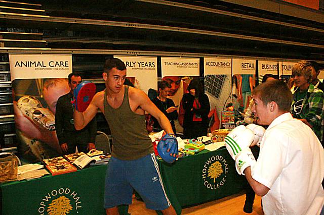 Hopwood Hall Students Demonstrate Boxing Skills at Future First at Middleton Arena 
