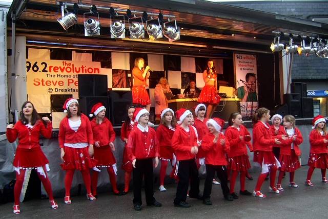 Middleton Popstars Academy at the Christmas lights switch on in Middleton