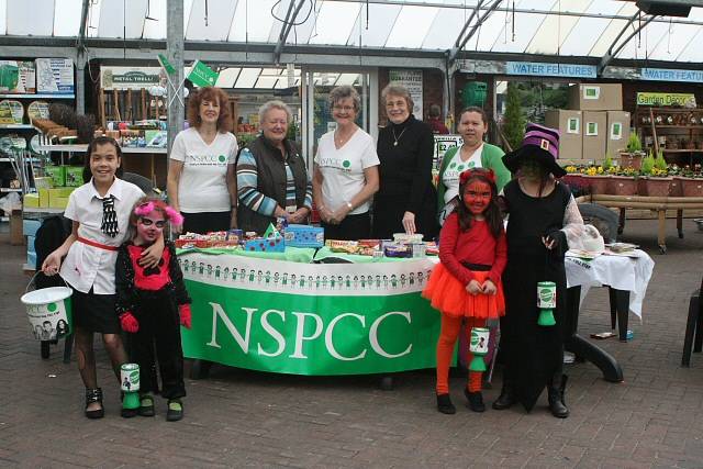 The NSPCC Heywood Committee with their Halloween helpers