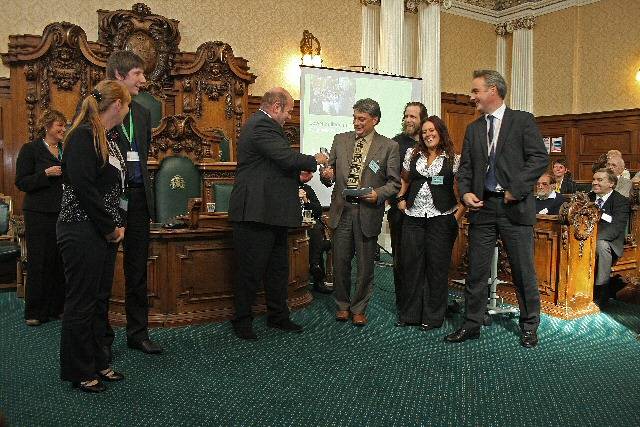 Jackie Robinson (RBH Priority Area Team), Andy Jones (Pride Partnership In-Focus Team), Eamonn Boylan (Chief Executive of Stockport Council), Dave Broome Pride (Partnership In-Focus Team), Andy Roache (Lower Falinge resident), Helen Bellis, (Rochdale Council Strategic Housing Manager), Gareth Swarbrick (RBH Chief Executive and Pride Partnership public service board member)
