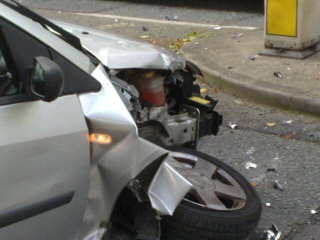 A car crash on Manchester Road, Castleton 