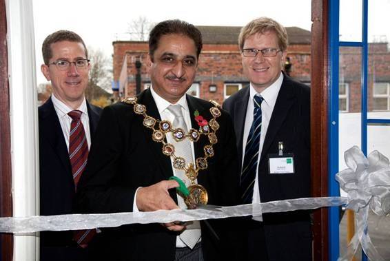 The Mayor of Rochdale officially opening the community rooms