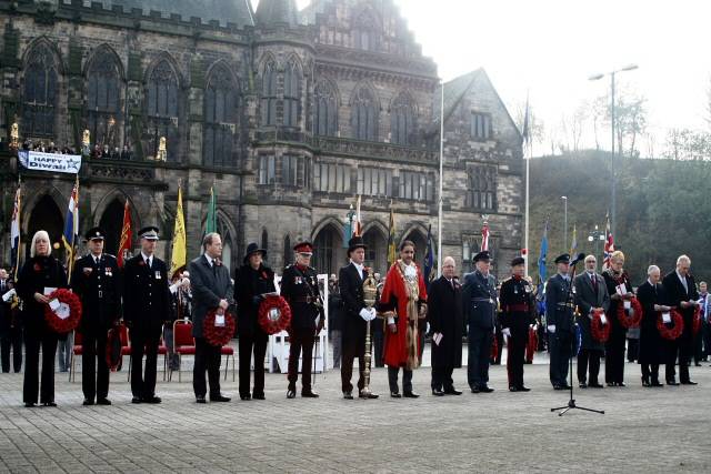 Remembrance Sunday service at the Rochdale Cenotaph - Sunday 14 November 2010