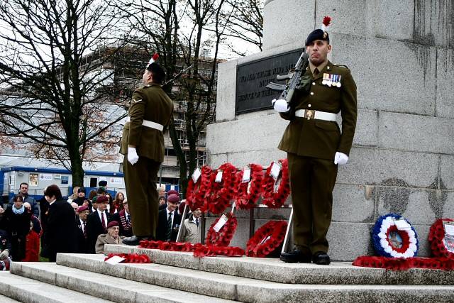 Remembrance Sunday service at the Rochdale Cenotaph - Sunday 14 November 2010