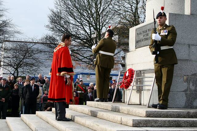 Remembrance Sunday service at the Rochdale Cenotaph - Sunday 14 November 2010