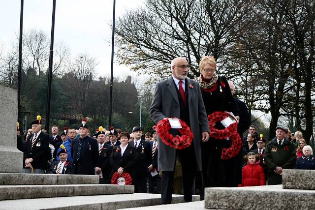 Remembrance Sunday service at the Rochdale Cenotaph - Sunday 14 November 2010