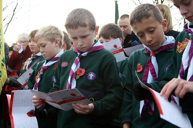 Remembrance Sunday service at the Wardle Cenotaph - Sunday 14 November 2010