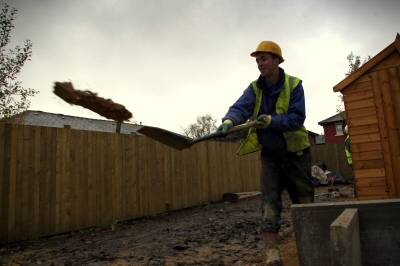 Team member Jonathon Horridge working on Rochdale Boroughwide Housing’s new properties

