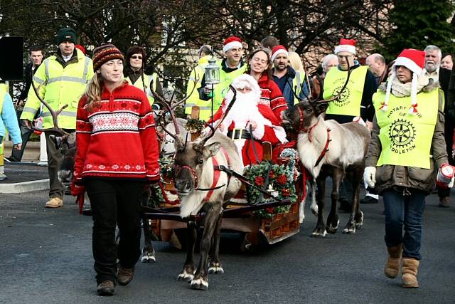 Father Christmas and his reindeer visit Middleton