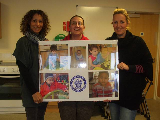 Parents and their work which is now on display in Meanwood Children’s Centre.