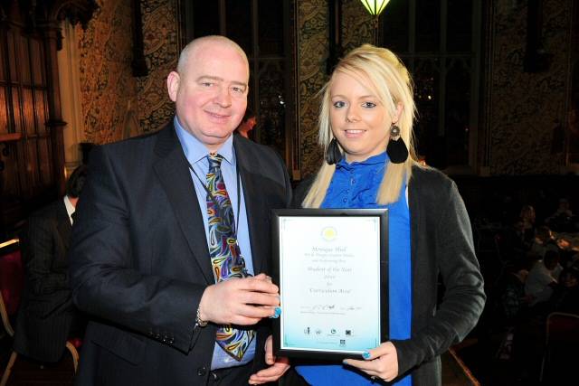 Monique Hull from Heywood with Principal Derek O’Toole