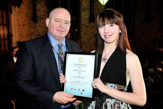 Naomi Rushworth from Rochdale with Principal Derek O’Toole