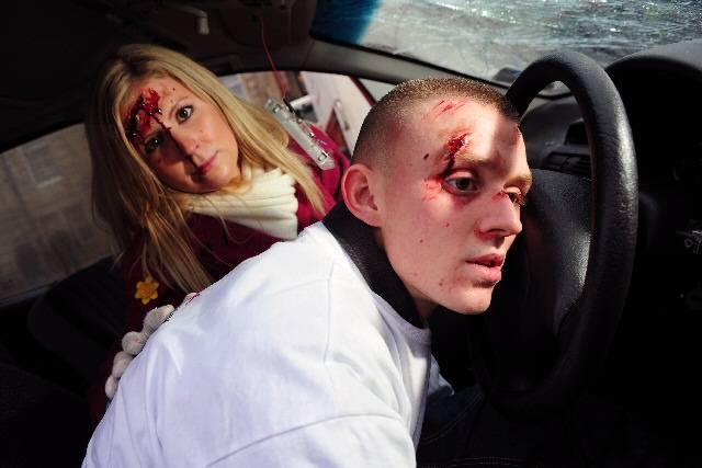 This hard-hitting scene is part of the campaign to urge people not to take the risk of drink-driving