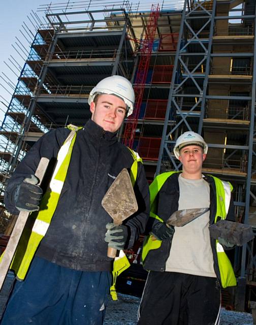 Roy and Chris on site at the Rochdale Sixth Form Centre.