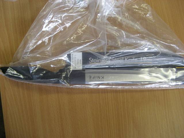 The two knives sold to underage volunteers aged 16 yrs and 16 yrs 3 months