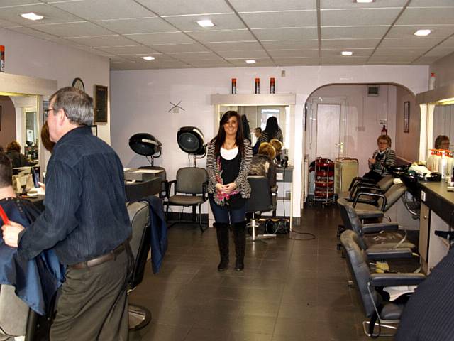 Renata Caso in Pepi's hair dressing salon in Chadderton 