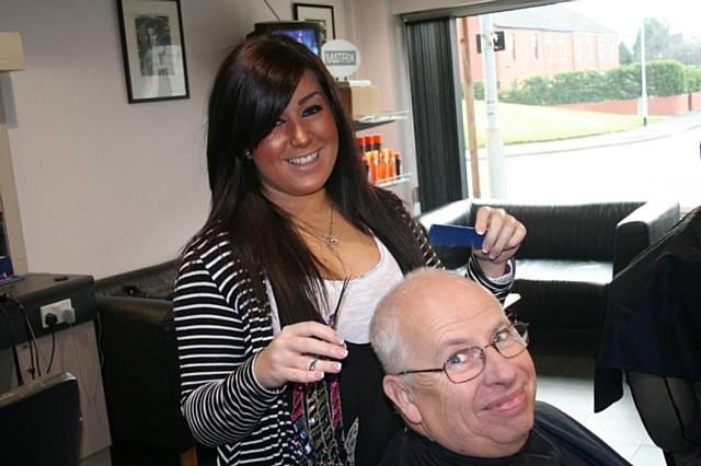 Renata Caso in Pepi's hair dressing salon in Chadderton 