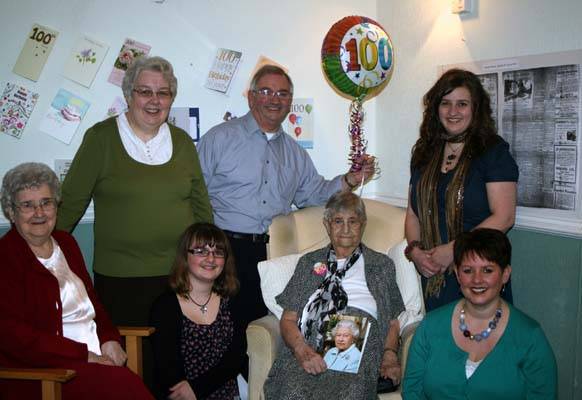 Mary Tracey (centre) with her son Frank, daughter-in-law Hazel, grandaughters Jennifer and Christine, great-grandaughter Rebecca and cousin Eunice.