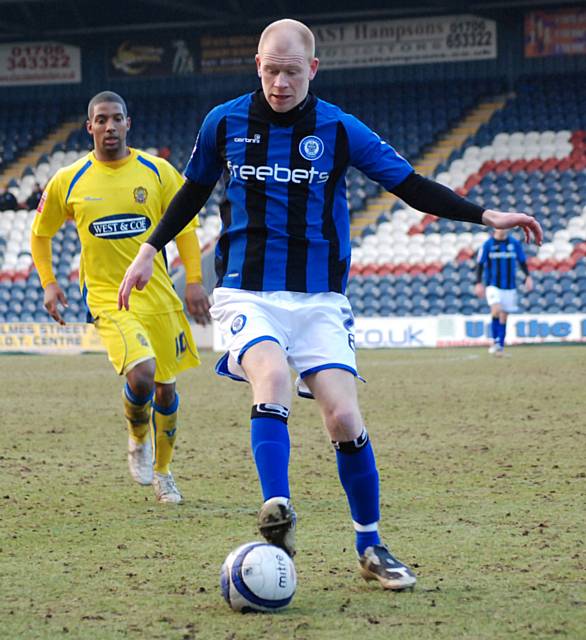 Jason Kennedy looked to turn the game back in Rochdale's favour.