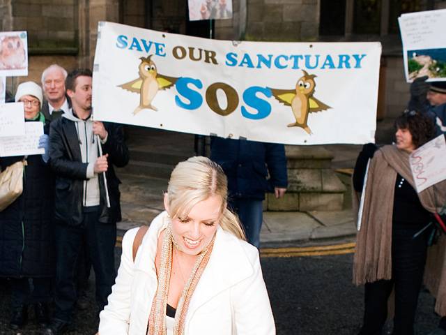 Protesters SOS - Save Our Sanctuary