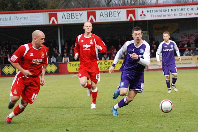 Haworth gets beyond Pipe in the build-up to Dale's second goal.