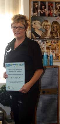 Julie Buckley with her certificate