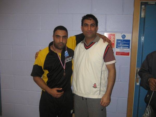 Zohib Shah of Max XI receiving man of the match award from M Tayab (Senior player of RYCC)