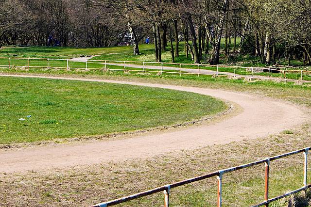 The running track in Springfield Park left to ruin