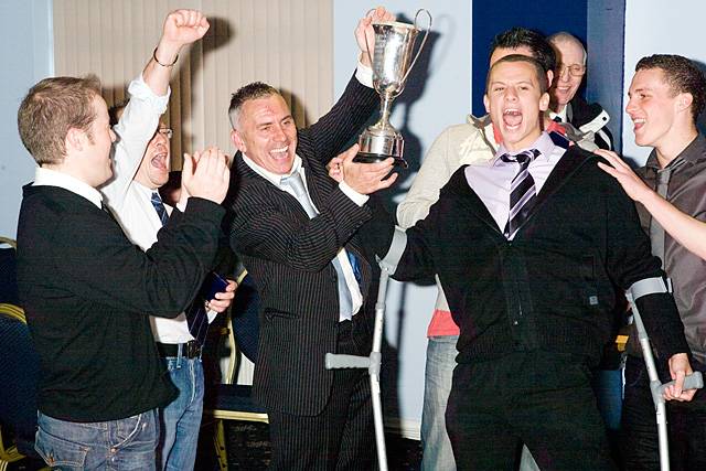 Sun Hotel celebrate winning the C Potts Cup Final - Sun Hotel versus Castleton 