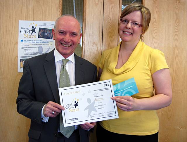 Provider winner Helen Chapman pictured with Provider Chairman Bernard Braiden 
