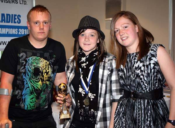 Under 14s Merit winner - Elilish Kenny (centre)