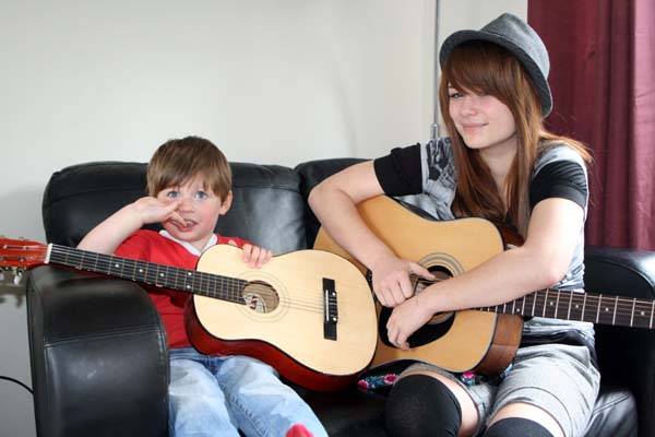 Rochdale's Got Talent Winner Ellysse Mason with her three-year-old brother Ashton